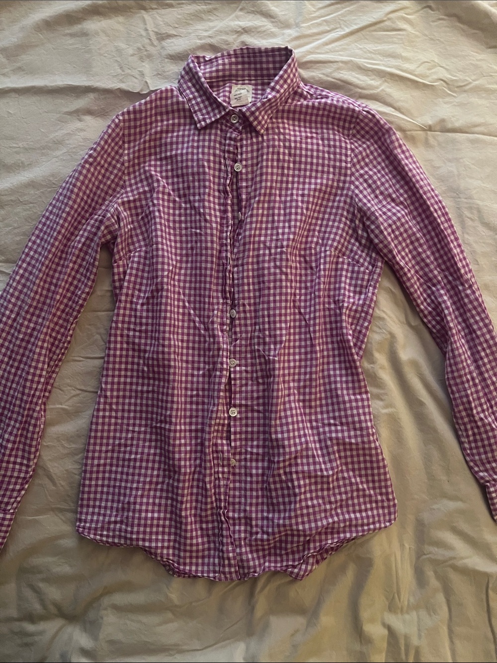 J. Crew Purple Gingham Button-Down Shirt
